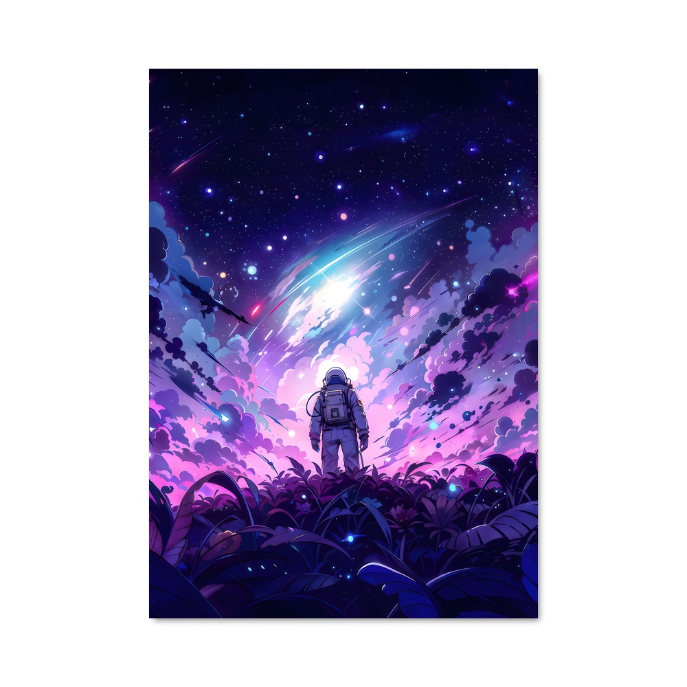 Poster Étoiles Violettes – affiche Art spatial